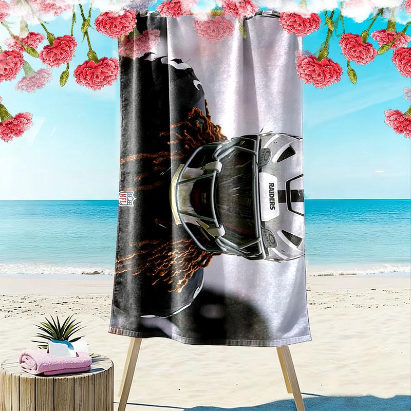 Ashton Jeanty Print Beach Towel, Large Soft Quick Dry Towel for Beach Camping Swimming