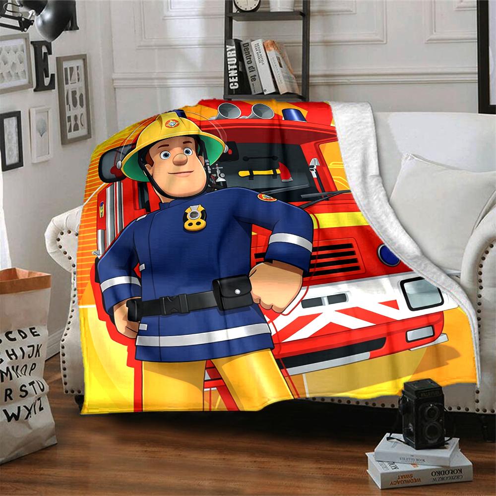 1Pc Fireman Sam'S Rescue Mission Blanket Soft And Comfortable Casual Warm Camping Travel Christmas Halloween Xmas Gift M928518