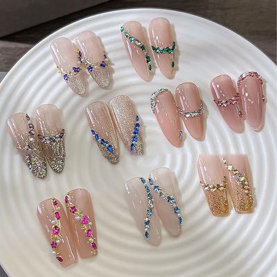 1440Pcs Multi-Shape Mixed Resin Rhinestones Nail Charms Shiny Flat Back Diamonds Gems Diy Nail Art Decorations