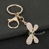 Bag Pendant Rhinestones Dragonfly Charm Zinc Alloy Keychain Pendant Electroplated Finish Easy Hang Lobster Clasp Key