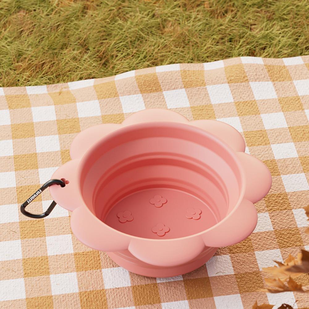 Ciotola Multiuso per Cani da 350 ml a Forma di Fiore in Silicone Contenitore Acqua Cibo per Cuccioli Pieghevole Portatile Ciotola Ciotola Cibo per Animali