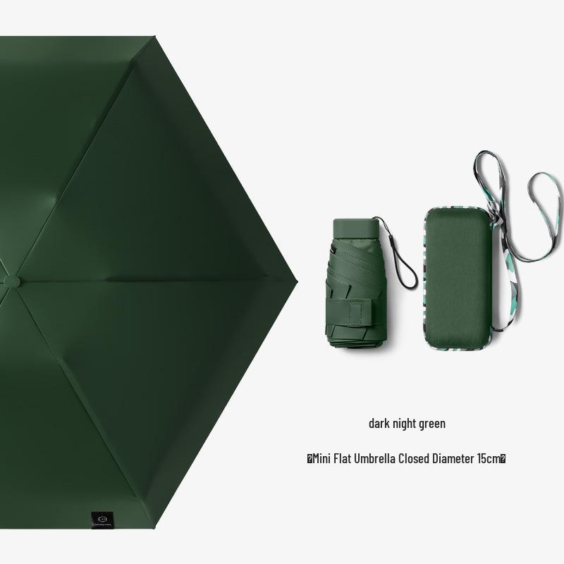 Compact UV Protective Mini Umbrella with Black Coating