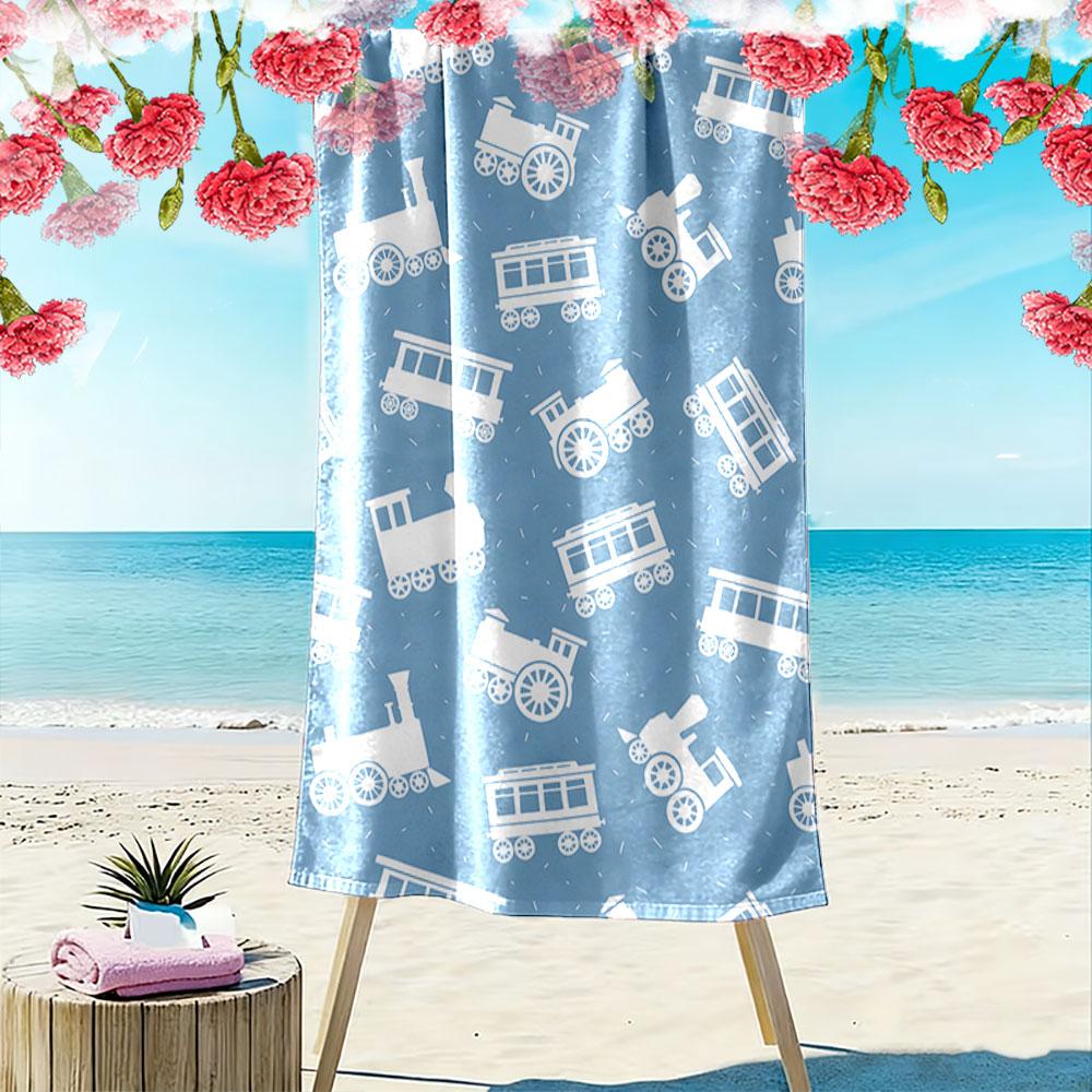 Dreamy train journey Print beach towel, quick drying, suitable for travel, outdoor sports, jogging, the beach and swimming, gift