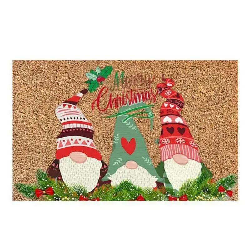 VIKAMA Christmas Dwarf Welcome Floor Mat - Indoor and Outdoor Area Carpet Entrance Floor Mat - Holiday Home Decoration