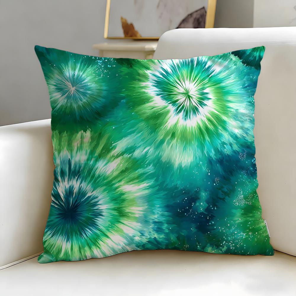 Tie Dye Pattern Cushion Cover Soft & Easy-Wash Pillow Case – Versatile For Couch, Bed, Travel And Office