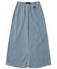 Columbia University M-Label Belted Denim Long Skirt Light Jeans