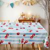 Cherry Pattern Rectangle Table Cloth for Table Decor Holiday Party Waterproof Reusable Tablecloth for Tables Kitchen Dining