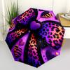 1pc Leopard Print Hearts Automatic Open/Close Umbrella Compact Folding Umbrella, All-Season Portable Umbrella for Women/Men F1124244