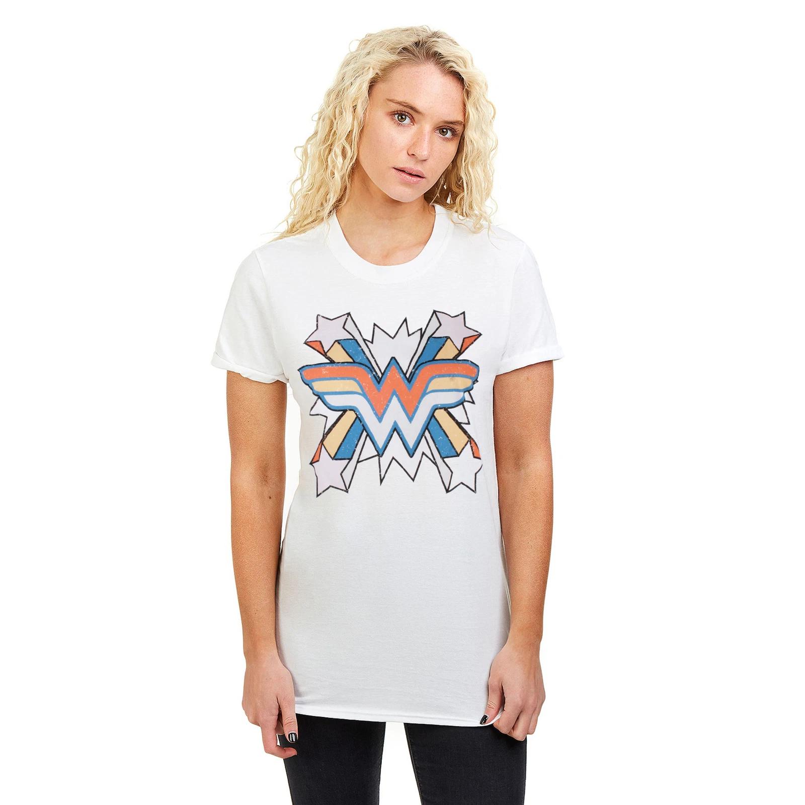 

Women s D.C. Comics White Wonder Woman Burst T-Shirt 3XL