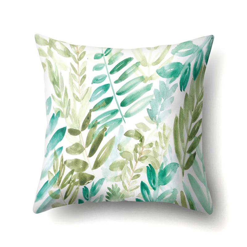 Polyester Pillowcase Nordic Plant Ins Style Flower Print Peach Leather Velvet Pillowcase