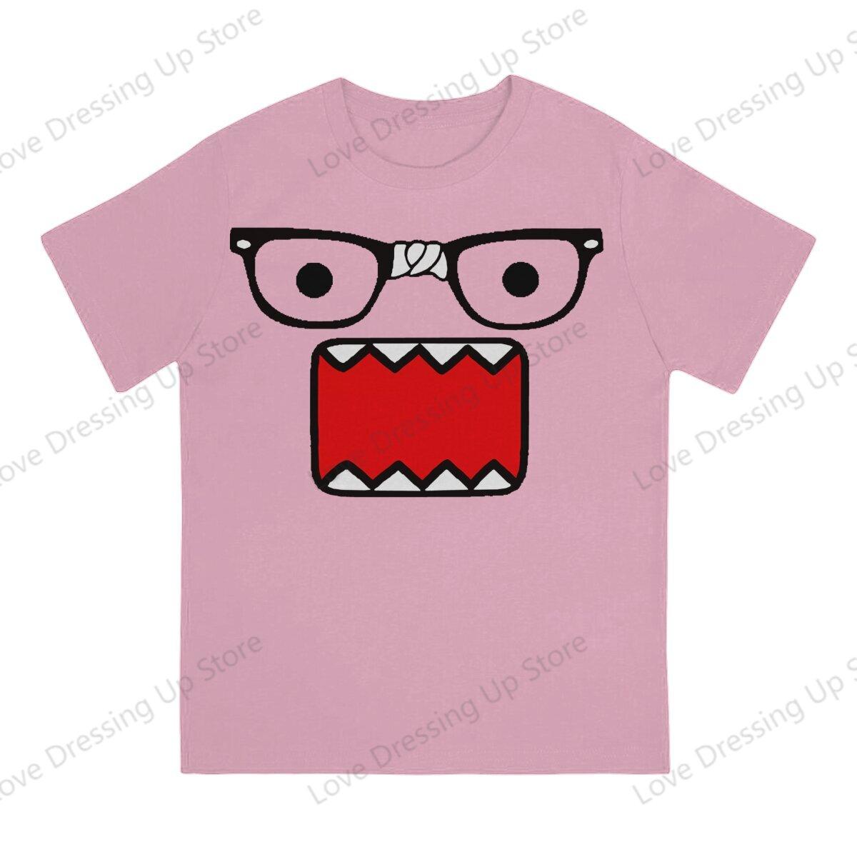 Comfortable season Domo Kun Print Funny Short Sleeved T-shirt Men Women Versatile  Couple Tops XXL