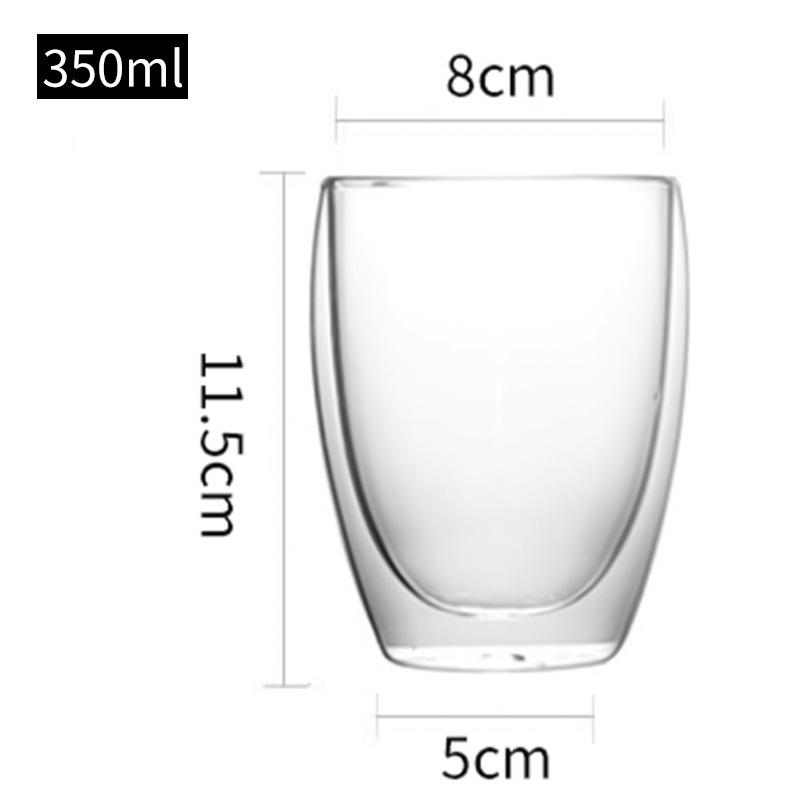 Transparente doppelwandige Borosilikatglastasse für Tee, Milch, Saft oder Kaffee - Modisches und minimalistisches Design
