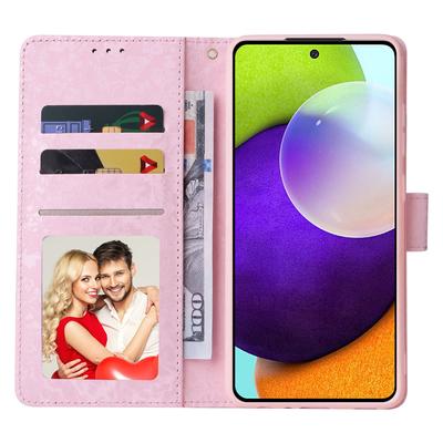 For Samsung Galaxy A52 4G/5G/A52s 5G Case Floral PU Leather Phone Cover with RFID Blocking