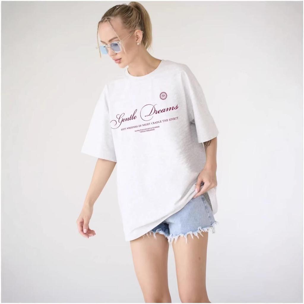 Women's Trendy Oversized 100% Cotton Short Sleeve Top