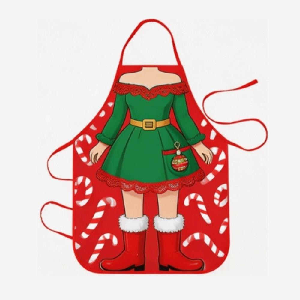 Oil-Resistant Christmas Apron Reusable Kitchen Aprons New Santa Claus Apron Holiday Decor