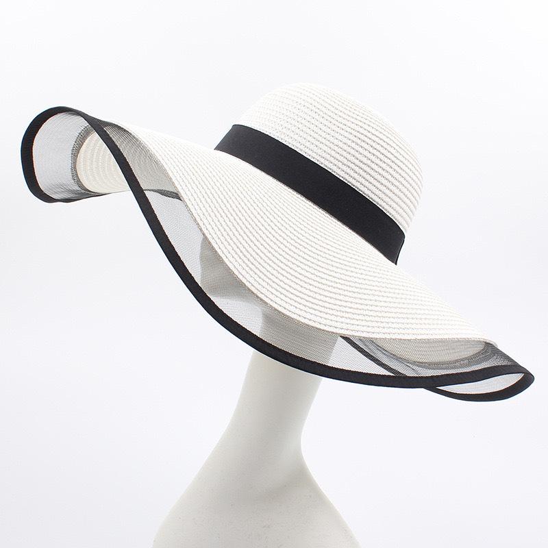 Women Sun Hat Waves Beach Cap Ladies Hat Big Brim Sun Visors UV Cut Bucket Panama Caps Foldable Straw Summer Sunscreen Vintage