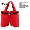 Christmas Tree Hanging Decor Santa Pants Gift Bag, Red Plush Candy Tote with Handles Soft Velvet Style Bags for Wine Bottle, Holiday Party Favor