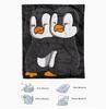 A Comfortable Cute Double Penguin Theme Fleece Blanket, Soft High-Definition Digital Print Soft, Breathable All-Season Family