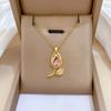 Sweet Pink Zircon Tulip Flower Pendant Necklaces for Women Stainless Steel Chain Cute Flower Jewelry Accessories Gifts for Lover