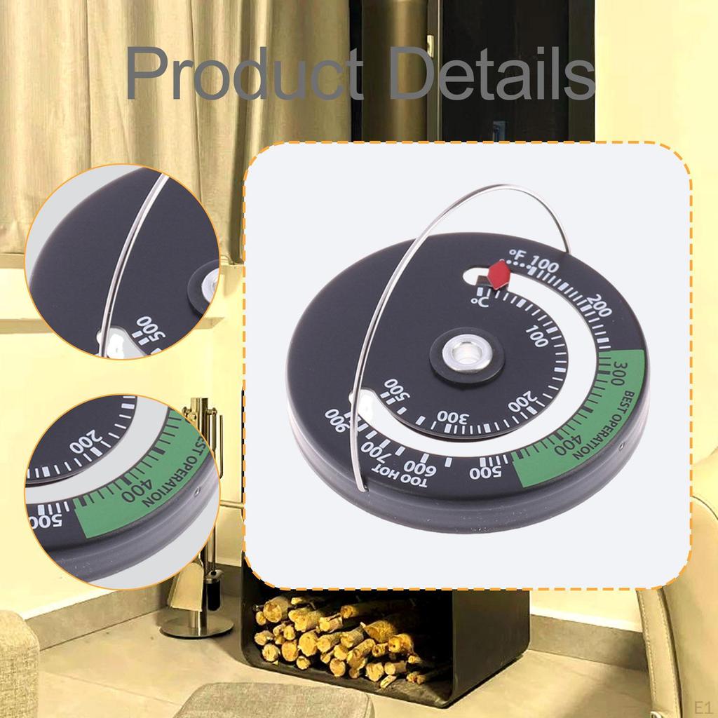 Fireplace Thermometer, Stove Temperature Gauge Measurement Oven Thermometer for Indoor Flue Log