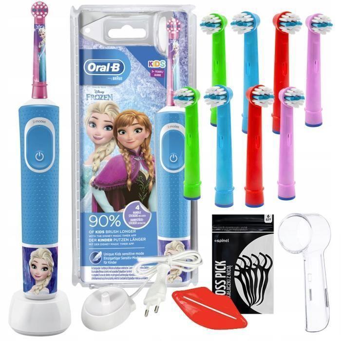 Kids Electric Toothbrush - Oral B - Vitality 100 Kids Frozen - with 8 Replacement Heads and Accessories