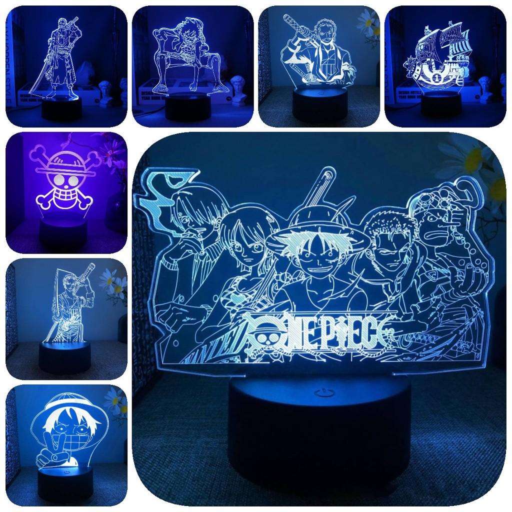 One Piece Led Night Light Kids Bedroom Decor Luffy Roronoa Zoro Lamp Acrylic