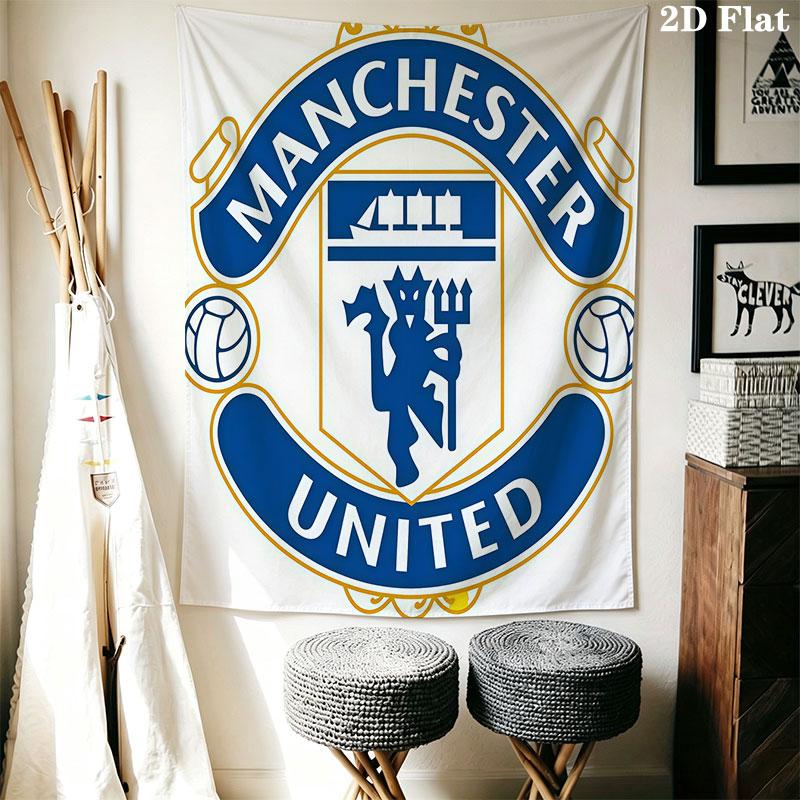 Man Utd K Wall Hanging Printed Fabric Blanket Decorative Tapestries for Bedroom Living Room Home Decor