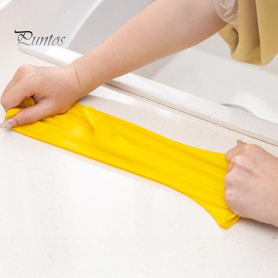 Extended Wristband Cleaning Gloves 2PCS Household Gloves, Reusable PVC Waterproof Thickened Work Non Stick for Scrubbing Multi Purpose Dishwashing And