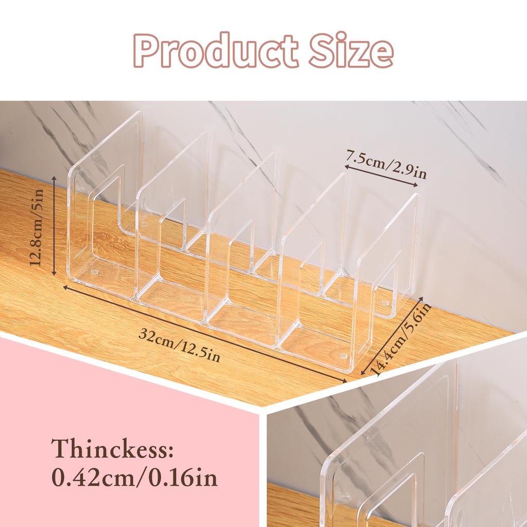 Clear Plastic Purse Handbag Organizer 4 Sections Bag Closet Shelf Divider Purse Display Stand Handbag Storage Organizer Holder