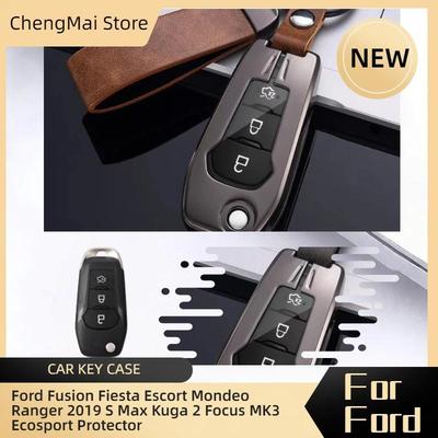 Ford Fusion Fiesta Escort Mondeo Ranger 2019 S Max Kuga 2 Focus MK3 Ecosport için 3 Tuşlu Araba Anahtar Kılıfı Çanta Koruyucu
