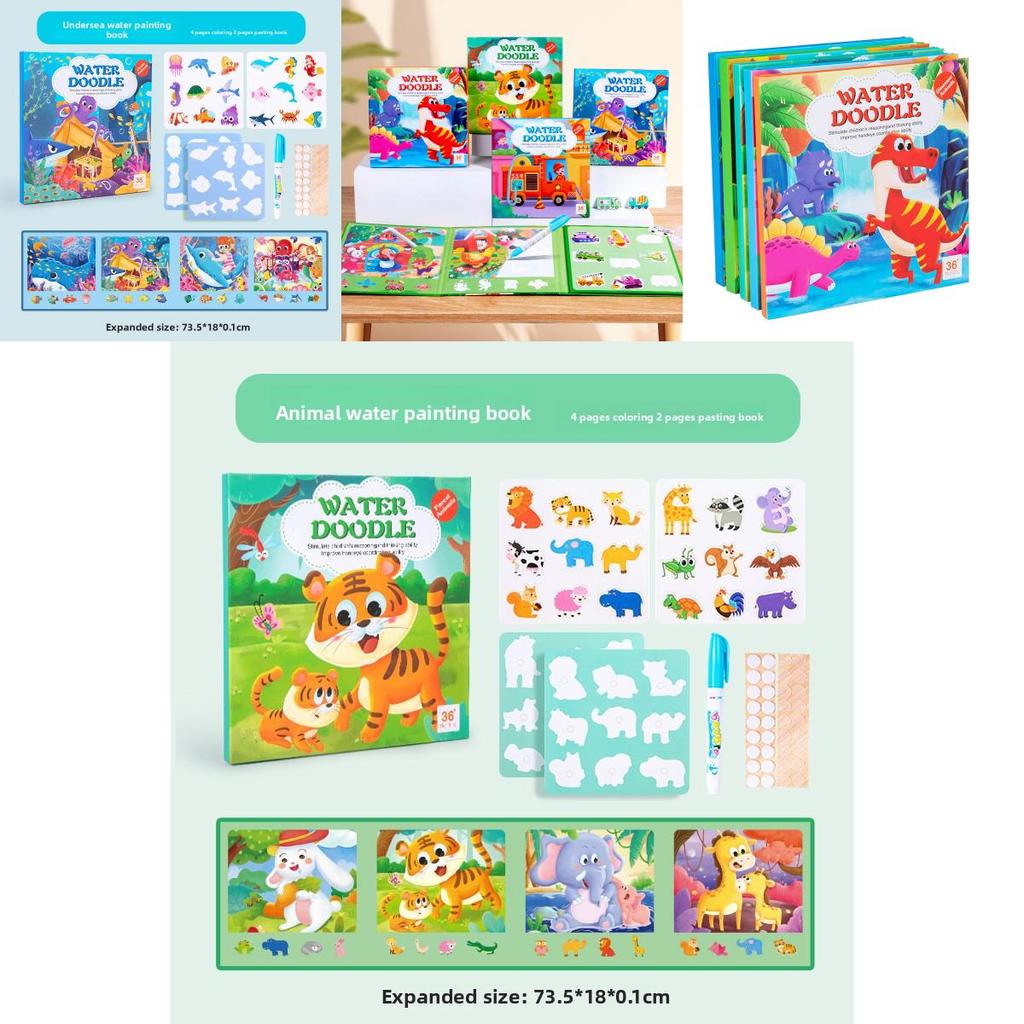 Water Painting Book For Kids With Animal Recognition And Puzzle Activities For Early Learning