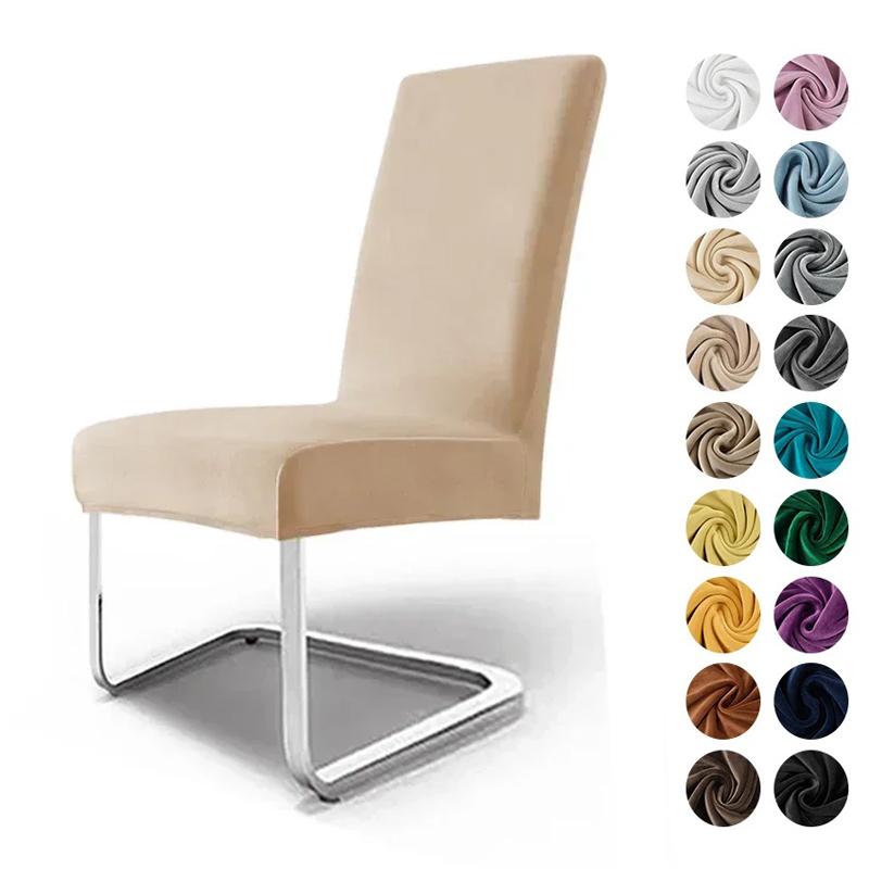 1/2 Stück Samt Stuhlbezug für Esszimmer Verstellbarer Hochzeitsstuhlbezug Elastischer Sitzschoner für Zuhause Bankett Restaurant
