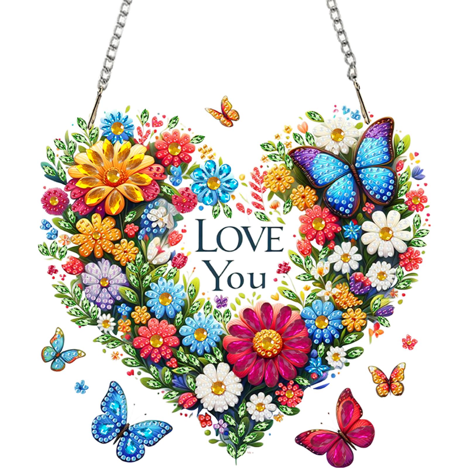 

Acrylic 2D Flat DIY Diamond Painting Set Hanging Diamond Art Kits Rhinestone Diamond Art Window Pendants Wall Door Decoration