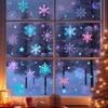 Luminous Christmas Wall Stickers 20 Snowflakes Moon Stars Self-Adhesive PVC for Bedroom Living Room Glass Home Decor