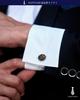 [Kayiyasu] Herrenkrawatte, Business-Einstecktuch, Karostreifen-Manschettenknöpfe Set - Waschbar, Stilvoll, Pflegeleicht - Geeignet für Hochzeiten, Jobsuche,