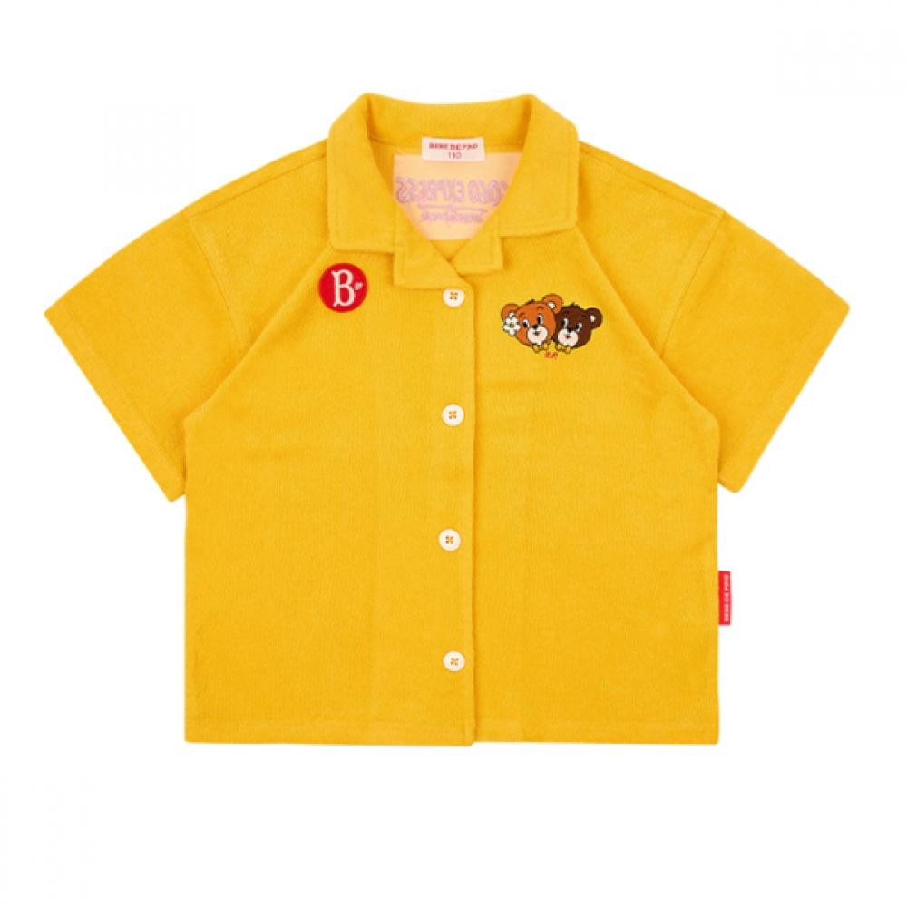 Bebe De Pino Honey Bear Terry Kids T shirT shorT Sleeve bp52Tc329 yellow/100