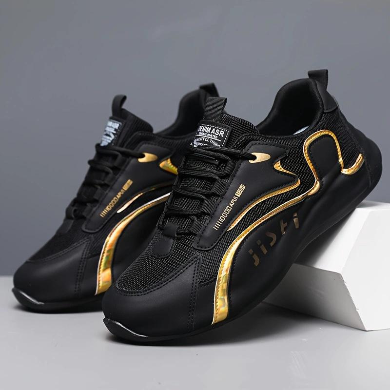 Breathable mesh men's shoes casual color matching sports shoes simple and fashionable low-top height increase handsome