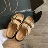 A pair for everyone! Comfortable lazy double buckle with versatile thick-bottomed half slippers for women
