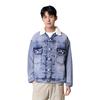 Levis Winter Warm Series Jacke mit Kragen aus Kunstlammfell und langen Ärmeln für Herren, Jacke Floral-Blau 85242-0009