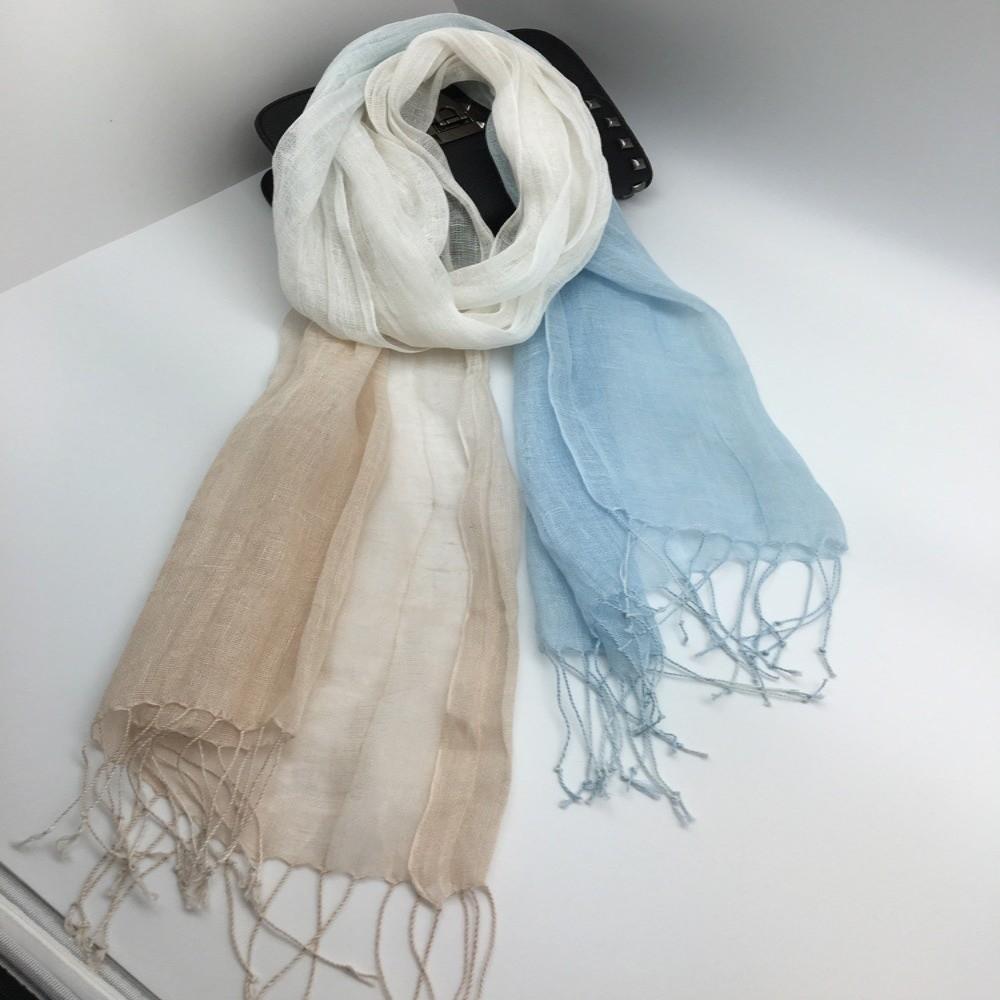 Lightweight Pure Linen Scarf Sun Protection Shawl Wrap Pure Neck Scarf  Daily Wear