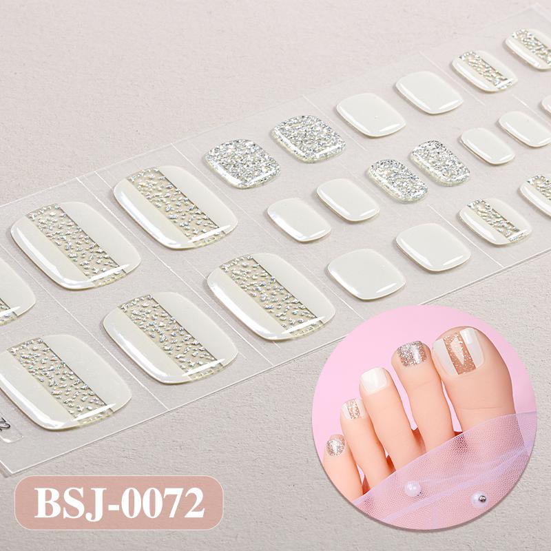 3D Waterproof Semi Cured UV Gel Toe Stickers for Nail Art-Luxurious Style Easy Apply