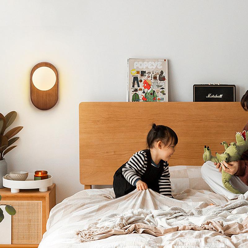 Minimalist Solid Wood New Bedroom Wall Lamp Wabi Sabi Style Bedside Lamp Aisle Lamp Foyer Lamp Wall Retro Lighting Fixture Home