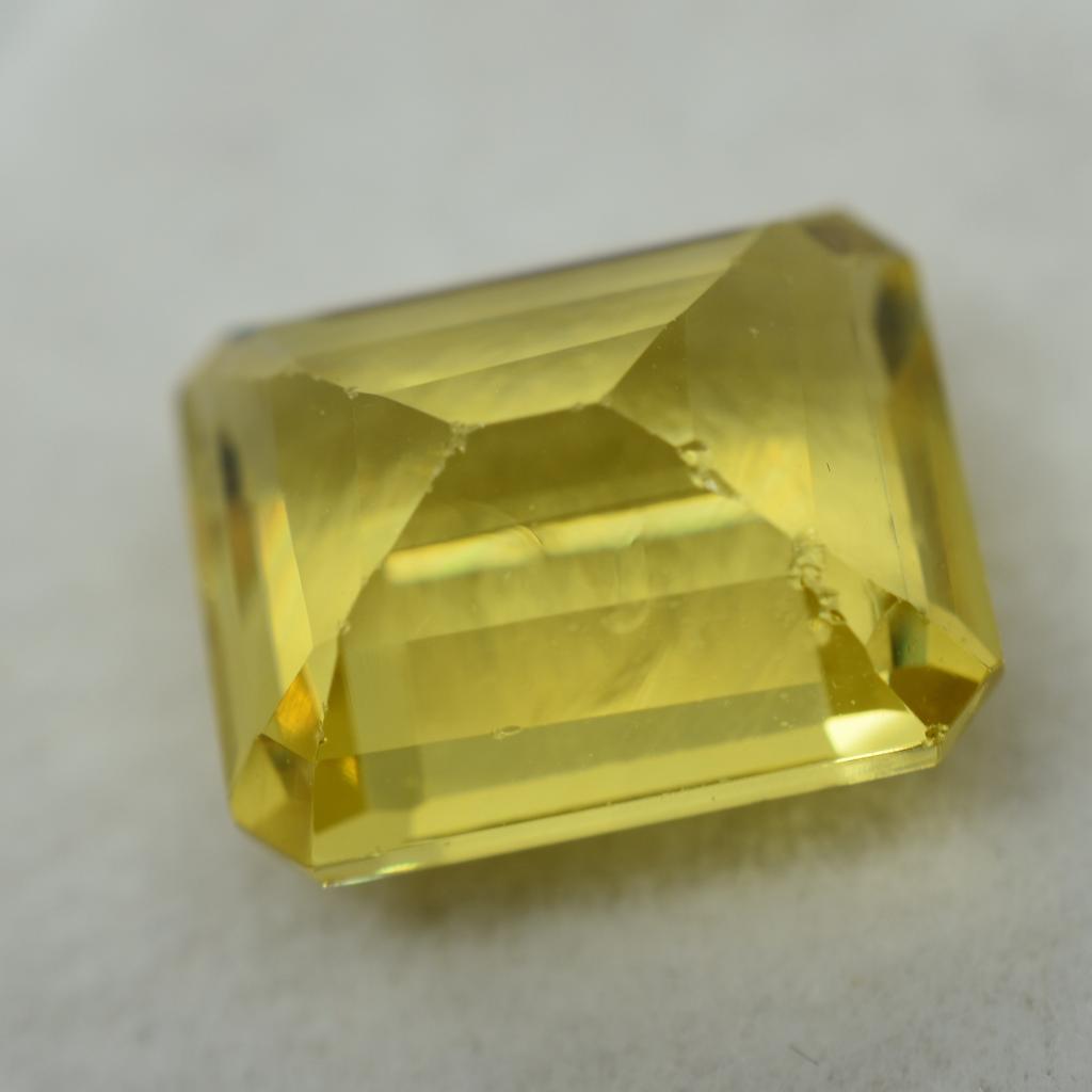 10.78 Carat Yellow Natural Sapphire Emerald Shape Loose Gemstone
