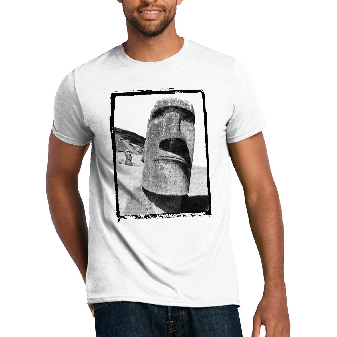 Easter Island Head T-shirt Moai Monolithic Human Carved Ancient Artifacts L