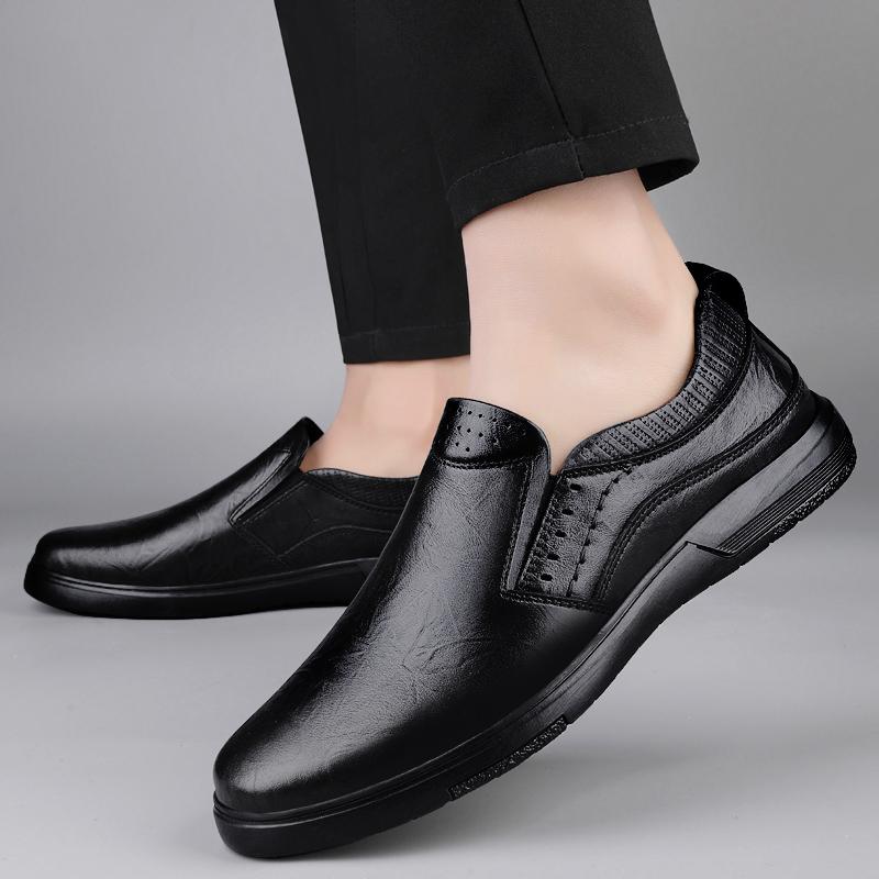 Fashion Handmade Leather Men Shoes Design Fashion Sneakers Male Slip On Loafers Breathable Casual Driving Flat Lightweight New Men Shoe