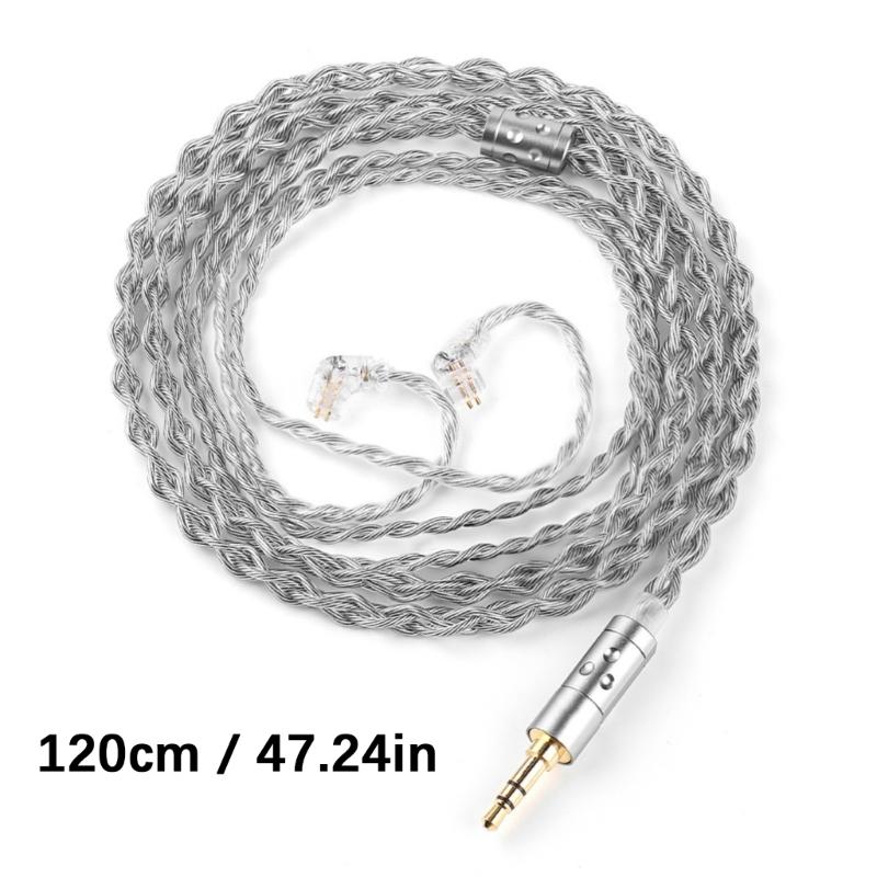 High Density 336Core Silver Plated 3.5mm 2Pin Earphone Cable Builts In Microphones For Enhances Audios Transmission