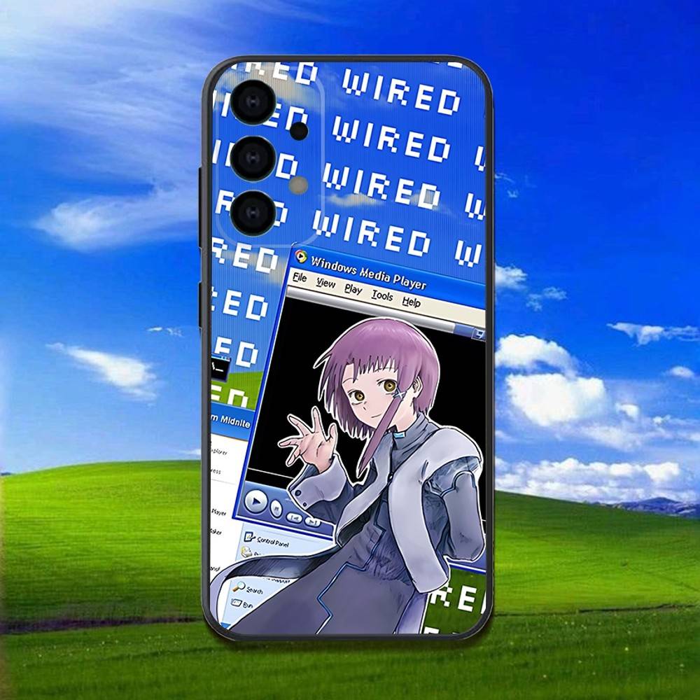 Anime Serial Experiments L-Lain Phone Case For Samsung Galaxy A73,31,32,72,41,53,52,71,22,5G,Note,J7,8,9 Soft Black Cover