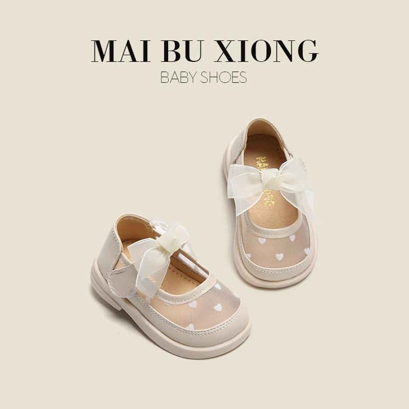 

MAIBUXIONG Девушки Принцесса Кожаные Туфли Детская Весна Новая Мягкая Подошва Нескользящая Обувь Для Ходьбы Детская Детская Сетчатая Одиночная Обувь