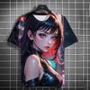3D Printed 2026 New Anime Girl Pattern Women's T Shirt Summer Short Sleeve Fashion Casual Oversized Top Streetwear Cool Gift