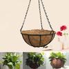 Coconut Fiber Flower Basket Natural Breathable Plant Holder Hanging Basket with Iron Chain for Home Indoor Balcony Decor